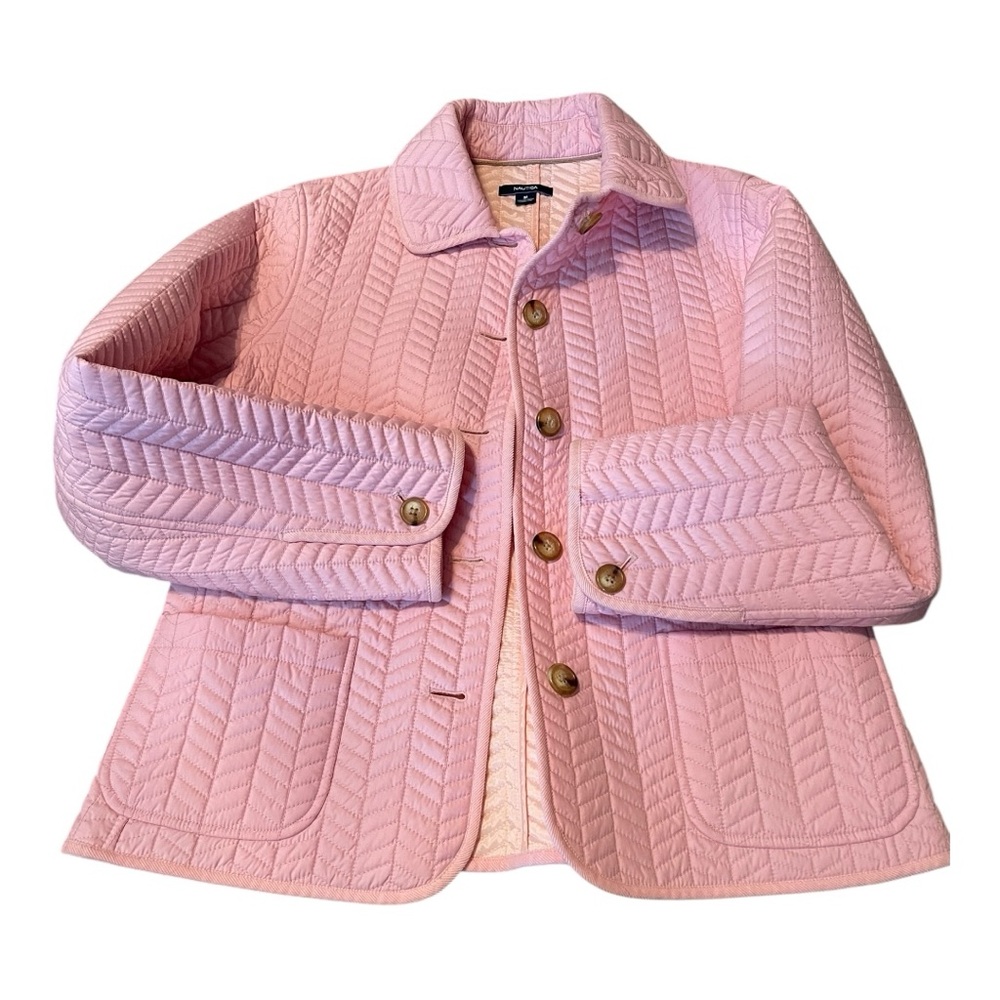 Nautica Pink Puffer Jacket with Classic Design- NWOT
